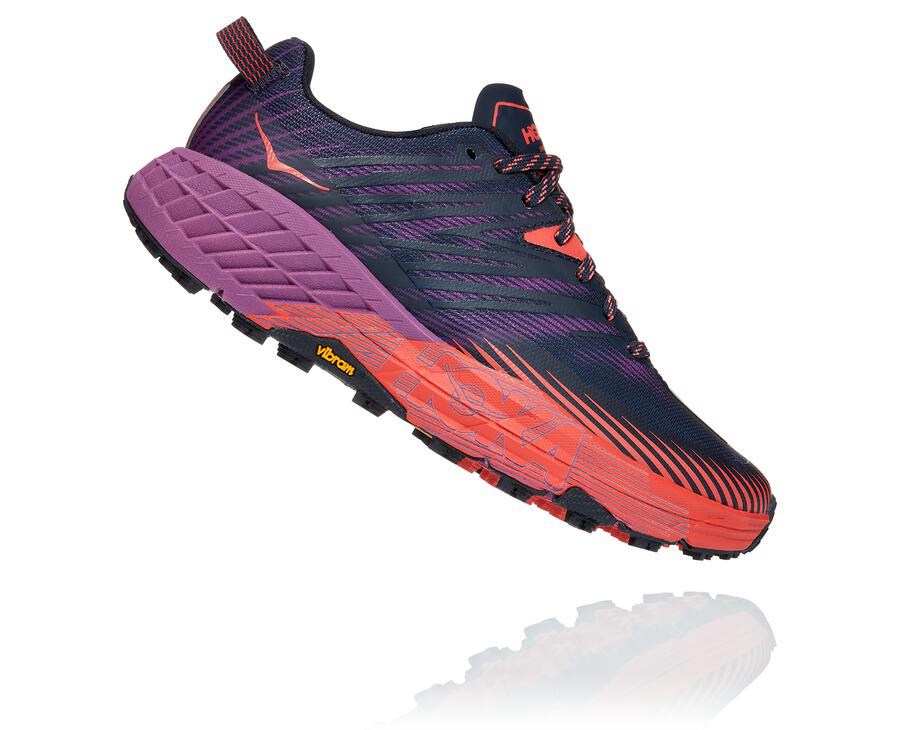 Hoka Australia One One Speedgoat 4 - Womens Trail Shoes Navy - AMUSG-4608